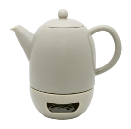 Théière Bredemeijer Silhouette Viborg avec Bougie Chauffe-Plat Gris 1,2L