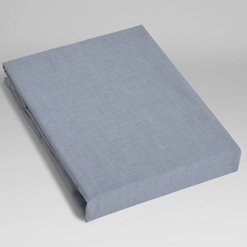 Hoeslaken Yumeko Blue Chambray (Tencel)-90 x 200 cm