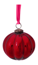 Weihnachtskugel Pip Studio Glass Stripes Red 10 cm (4er-Set)