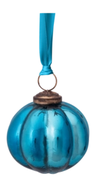 Weihnachtskugel Pip Studio Glass Stripes Ocean Blue 7,5 cm (4er-Set)