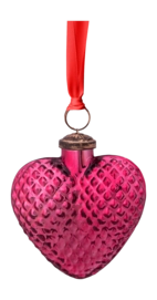 Kerstornament Pip Studio Glass Heart Pink 10 cm (Set van 4)