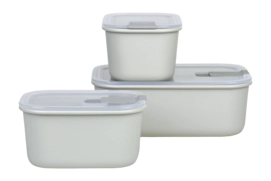 Contenitori per alimenti con coperchio Mepal EasyClip, 0,45 - 1 L, Set da 3, Bianco Nordico