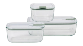 Set Vershoudbakjes Mepal Glas Easyclip (2 x 700 ml + 1500 ml) Nordic Sage (Set van 3)