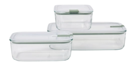 Set Storage Systems Mepal Glass Easyclip (2 x 1000 ml + 2250 ml) Nordic Sage (Set of 3)