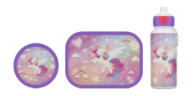 Lunchset Mepal Campus (Pop up + Lunchbox + Fruitbox) Unicorn Glow 400ml + 750ml + 300ml
