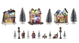 Luville Christmas Figurines 17 Pieces Battery Operated