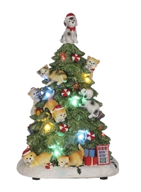Luville Arbre de Noël Chats et Chiens Battery Operated