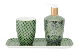Badkamer accessoireset Pip Studio Kyoto Festival Green (3-delig)