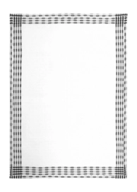 Theedoek vtwonen 100% Cotton White-Black Square - 50x70cm