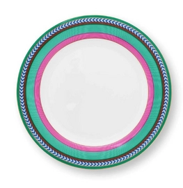 Frühstücksteller Pip Studio Chique Stripes Pink Green 23 cm (Set von 6 Stück)