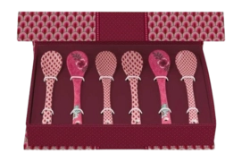 Teaspoon Gift Set Pip Studio Oriental Flower Festival Dark Pink (Set of 6)