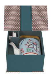 Teapot Gift Set Pip Studio Oriental Flower Festival Blue 1 Litre