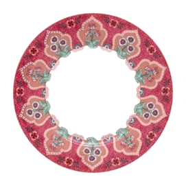 Breakfast Plate Pip Studio Flower Festival Deco Dark Pink 21 cm (Set of 4)