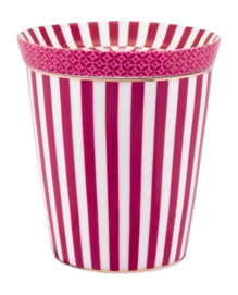 Mug and Tea Tip Set Pip Studio Royal Small Stripes Dark Pink 230 ml (2-piece)
