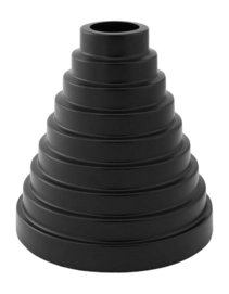 Vase VT Wonen Metal Round Layers Black 20 x 20 cm