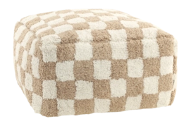 Poef vtwonen Natural-Offwhite Check 45 x 45 x 25 cm