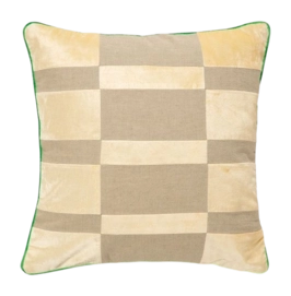 Coussin Décoratif vtwonen Rectangular Multicolore Yellow-Natural Patch 50 x 50 cm