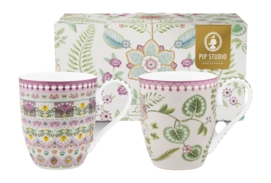 Mug Pip Studio Lily & Lotus Lilas 450 ml (Lot de 2)