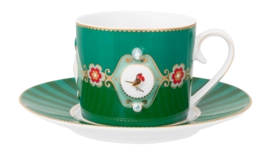 Kop & Schotel Pip Studio Love Birds Medaillon Emerald-Green 200 ml