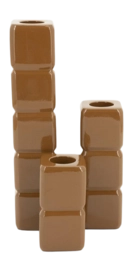 Candle Holder By-Boo Cube - Mustard