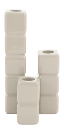 Candle Holder By-Boo Cube - Taupe