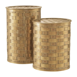 Opbergbox Eichholtz Box Lausanne Vintage Brass Finish (Set van 2)