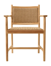Tuinstoel Eichholtz Outdoor Pivetti With Arm Natural Teak Faux Rattan