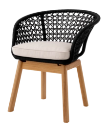 Tuinstoel Eichholtz Outdoor Trinity Black Weave Flores Off-White