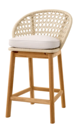 Tuinstoel Eichholtz Outdoor Counter Stool Trinity Cream Weave Flores Off-White