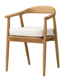 Tuinstoel Eichholtz Outdoor Beale Natural Teak Flores Off-White