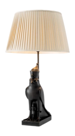 Tafellamp Eichholtz Horus Bronze Highlight Finish Incl Beige Pleated Shade