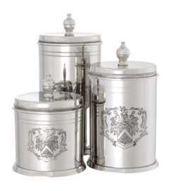 Opbergbox Eichholtz Box Gaston Nickel Finish (Set van 3)
