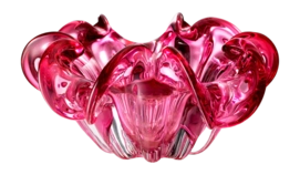Schaal Eichholtz Bowl Triada Pink Glass