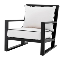 Tuinstoel Eichholtz Outdoor Como Black Sunbrella Canvas