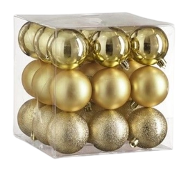 Kerstballen House of Seasons Unbreakable Goud 6 cm (27 Stuks)