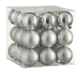 Kerstballen House of Seasons Unbreakable Zilver 6 cm (27 Stuks)