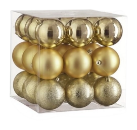 Kerstballen House of Seasons Unbreakable Goud 8 cm (27 Stuks)