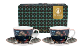 Espresso Mug & Saucer Pip Studio Berry Blues 120 ml (Set of 2)
