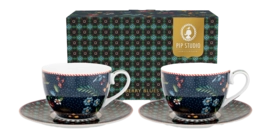 Cup & Saucer Pip Studio Berry Blues 280 ml (Set of 2)