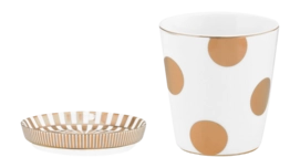 Mug and Tea Saucer Pip Studio Dot Delight White-Gold Small (Set of 2)