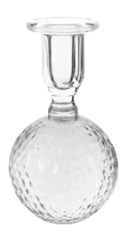 Kandelaar vtwonen o/f Trumpet Shape Glass Clear 9.5x15cm