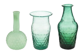 Vaas Pip Studio Glass Blue-Green  (Set van 3)