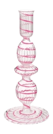 Kandelaar Pip Studio Glass Swirl Small Pink 20cm