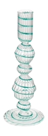 Kandelaar Pip Studio Glass Swirl Medium Light Blue 22cm