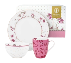Serviesset Pip Studio Breakfast Jolie Pink  (Set van 3)