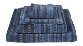 Waschlappen Pip Studio Geometric Print Dark Blue (Set von 3 Stück)
