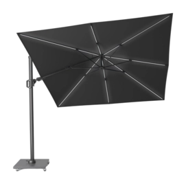 Zweefparasol Platinum Challenger T2 Glow Premium Anthracite Faded Black (300 x 300 cm)