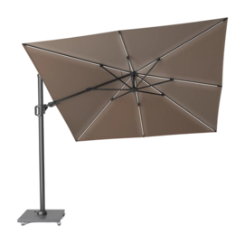 Zweefparasol Platinum Challenger T2 Glow Premium Anthracite Havanna (300 x 300 cm)