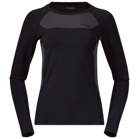 Shirt Bergans Cecilie Wool L/S Black Solid Charcoal Damen-XL