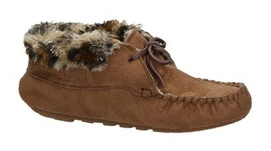 Pantoffel Dames Ruby Brown Leopard Collar Camel
